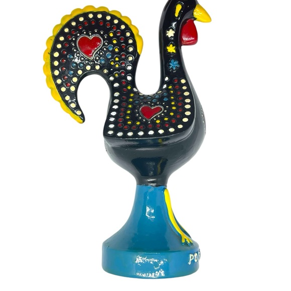 Vtg Hand Painted Traditional Portuguese Metal Rooster Of Barcelos Good Luck 8.5” - Picture 3 of 12